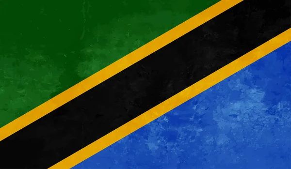 Drapeau Pays Africain Tanzanie — Image vectorielle