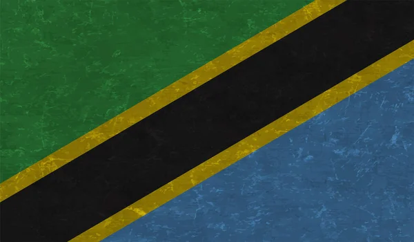 Vlajka Africké Země Tanzanie — Stockový vektor