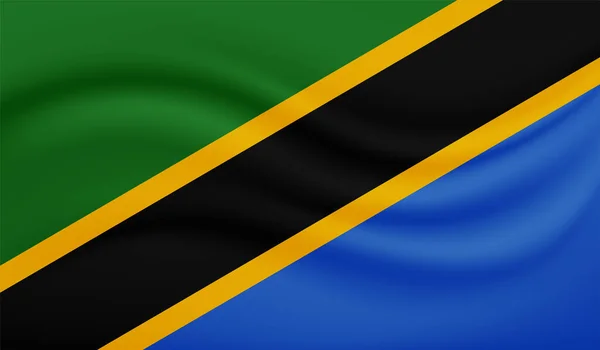 Det Afrikanska Landets Flagga Tanzania — Stock vektor