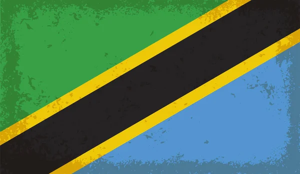 Afrika Ülkesinin Bayrağı Tanzanya — Stok Vektör