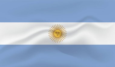 Arjantin bayrağı sallanan grunge desenli. Vektör arkaplanı.