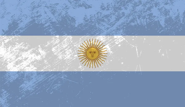 Arjantin bayrağı sallanan grunge desenli. Vektör arkaplanı.