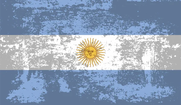 Arjantin bayrağı sallanan grunge desenli. Vektör arkaplanı.