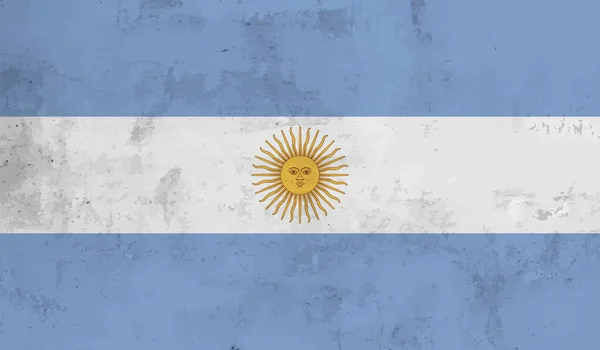 Bandera Argentina Con Textura Grunge Ondeante Fondo Vectorial — Archivo Imágenes Vectoriales