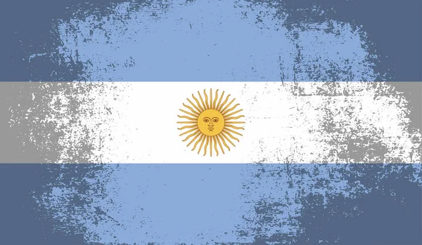 Bandiera Argentina Con Grunge Sventolante Sfondo Vettoriale — Vettoriale Stock