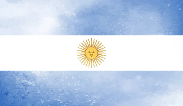 Argentina Flag Waving Grunge Texture Vector Background — Stock Vector