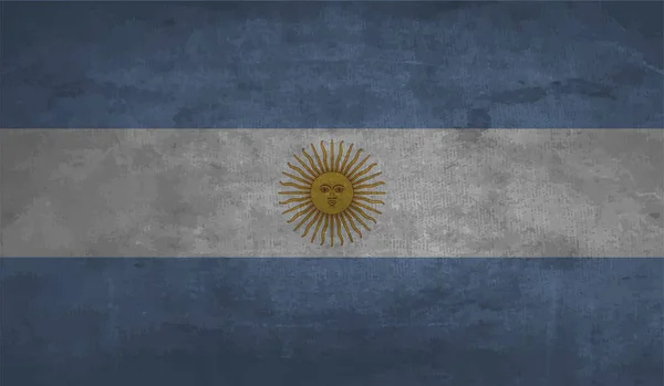 Bandera Argentina Con Textura Grunge Ondeante Fondo Vectorial — Vector de stock