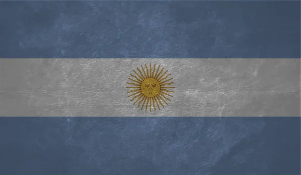 Bandeira Argentina Com Textura Grunge Ondulante Fundo Vetorial —  Vetores de Stock