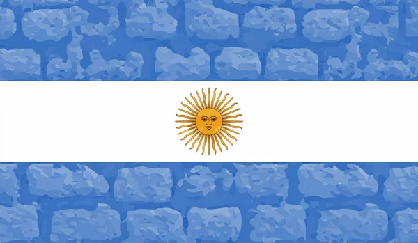 Argentina Flagga Med Vinkande Grunge Konsistens Vektor Bakgrund — Stock vektor