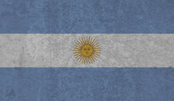 Arjantin bayrağı sallanan grunge desenli. Vektör arkaplanı.