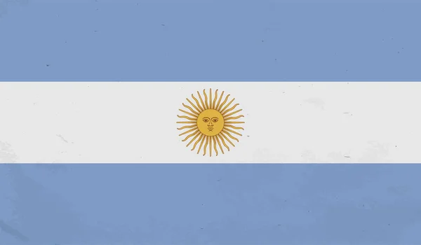 Argentina Flagga Med Vinkande Grunge Konsistens Vektor Bakgrund — Stock vektor