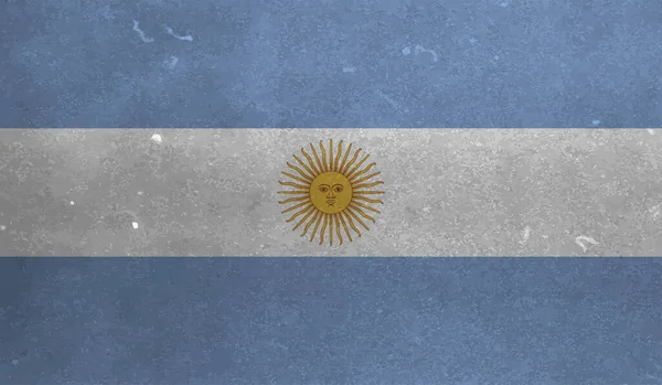 Argentina Flagga Med Vinkande Grunge Konsistens Vektor Bakgrund — Stock vektor