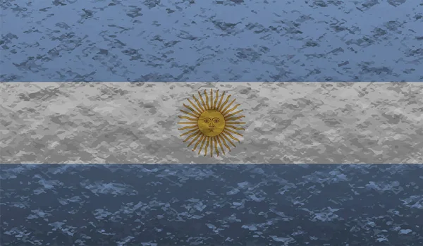 Arjantin bayrağı sallanan grunge desenli. Vektör arkaplanı.