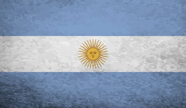 Argentinische Flagge Mit Wehendem Grunge Vektorhintergrund — Stockvektor