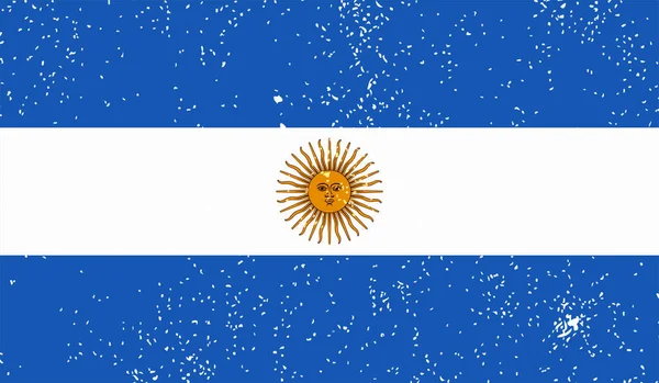 Bandera Argentina Con Textura Grunge Ondeante Fondo Vectorial — Vector de stock