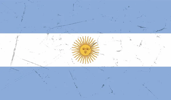 Bandera Argentina Con Textura Grunge Ondeante Fondo Vectorial — Archivo Imágenes Vectoriales