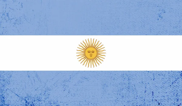 Argentina Flagga Med Vinkande Grunge Konsistens Vektor Bakgrund — Stock vektor