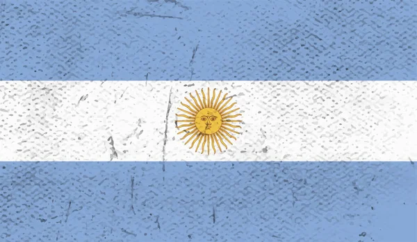 Drapeau Argentin Avec Texture Grunge Ondulée Fond Vectoriel — Image vectorielle