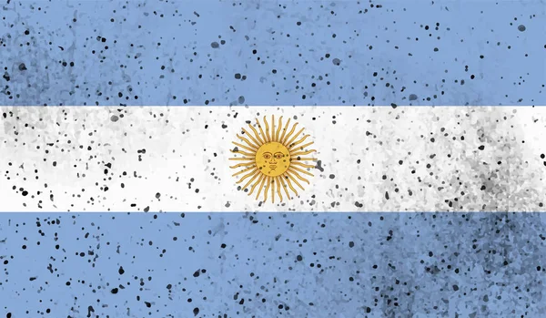 Arjantin bayrağı sallanan grunge desenli. Vektör arkaplanı.