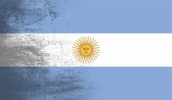 Argentina Flagga Med Vinkande Grunge Konsistens Vektor Bakgrund — Stock vektor