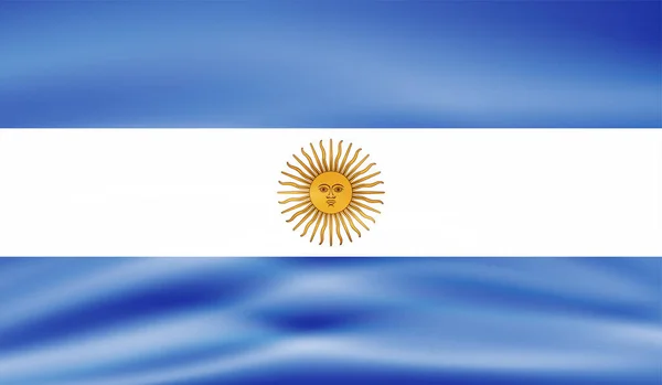 Argentijnse Vlag Met Golvende Grunge Textuur Vectorachtergrond — Stockvector