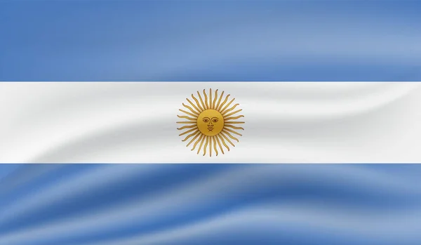 Bandera Argentina Con Textura Grunge Ondeante Fondo Vectorial — Archivo Imágenes Vectoriales