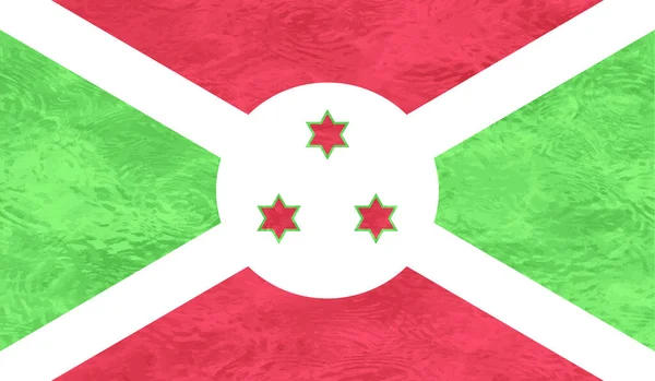 Burundi Nationale Vlag Gemaakt Grunge Verf Stijl — Stockvector