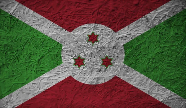 Национальный Флаг Бурунди Созданный Гранж Стиле — стоковый вектор