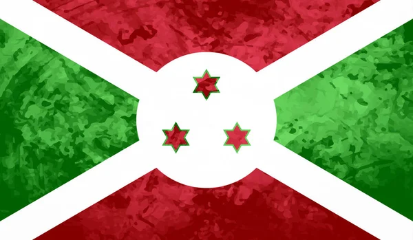 Burundi Nationalflagga Skapad Grunge Färg Stil — Stock vektor