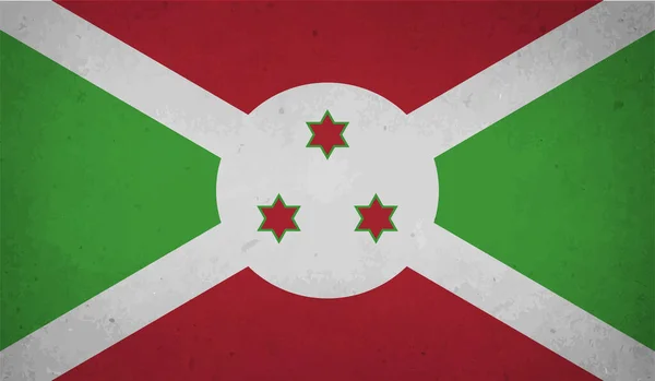 Национальный Флаг Бурунди Созданный Гранж Стиле — стоковый вектор