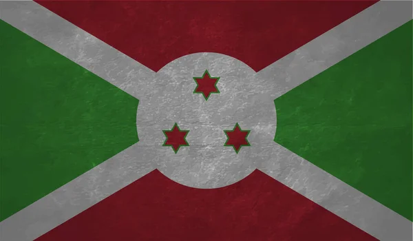 Burundi Ulusal Bayrağı Grunge Boya Stil — Stok Vektör