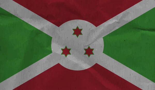 Burundi Nationale Vlag Gemaakt Grunge Verf Stijl — Stockvector