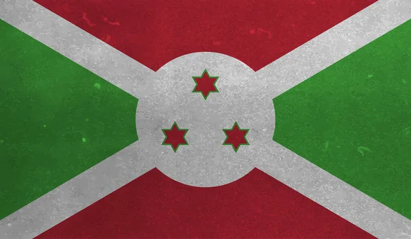 Burundi Nationale Vlag Gemaakt Grunge Verf Stijl — Stockvector