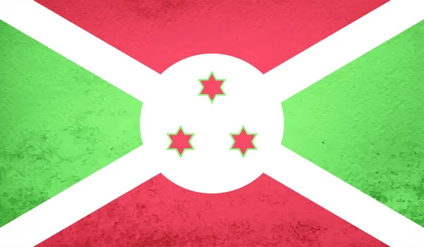 Burundi Bandera Nacional Creada Pintura Grunge Estilo — Vector de stock