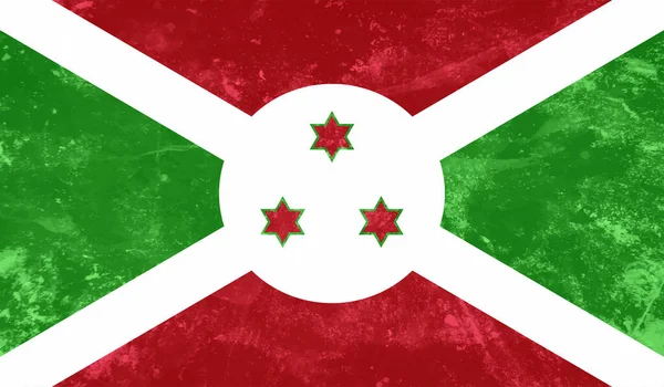 Burundi Bandera Nacional Creada Pintura Grunge Estilo — Vector de stock