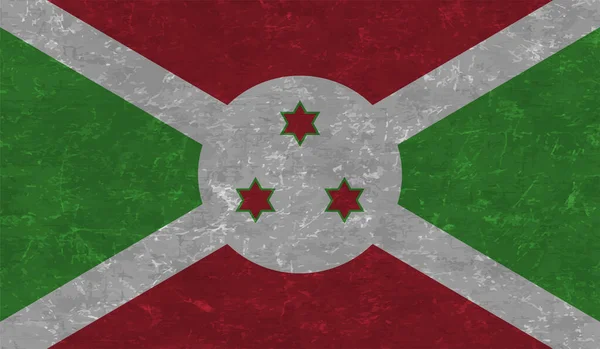 Burundi Nationale Vlag Gemaakt Grunge Verf Stijl — Stockvector