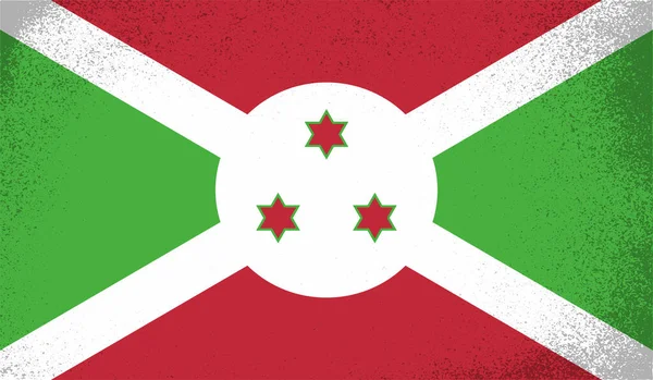 Burundi Bandera Nacional Creada Pintura Grunge Estilo — Vector de stock