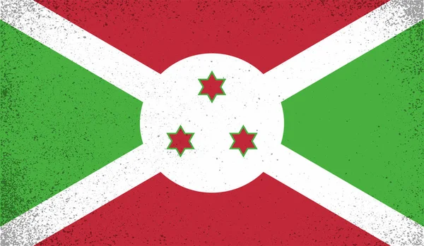 Burundi Bandera Nacional Creada Pintura Grunge Estilo — Vector de stock