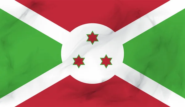 Burundská Národní Vlajka Vytvořená Grunge Barvě Styl — Stockový vektor