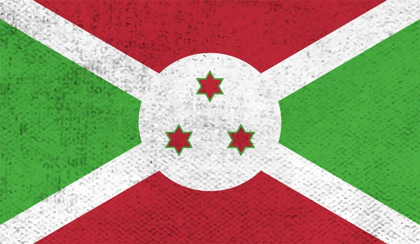 Burundi Nationale Vlag Gemaakt Grunge Verf Stijl — Stockvector