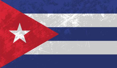 Kübanın ulusal bayrağı grunge tarzında oluşturuldu
