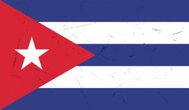 Kübanın ulusal bayrağı grunge tarzında oluşturuldu