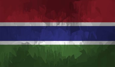 Gambiya grunge bayrağı. Vektör çizimi. Grunge etkisi kolayca temizlenebilir..
