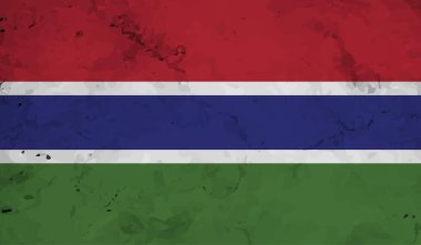 Gambiya grunge bayrağı. Vektör çizimi. Grunge etkisi kolayca temizlenebilir..
