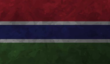 Gambiya grunge bayrağı. Vektör çizimi. Grunge etkisi kolayca temizlenebilir..