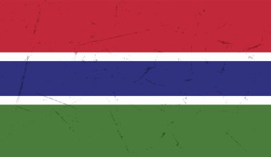 Gambiya grunge bayrağı. Vektör çizimi. Grunge etkisi kolayca temizlenebilir..