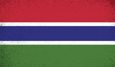 Gambiya grunge bayrağı. Vektör çizimi. Grunge etkisi kolayca temizlenebilir..