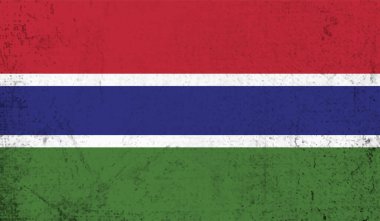 Gambiya grunge bayrağı. Vektör çizimi. Grunge etkisi kolayca temizlenebilir..