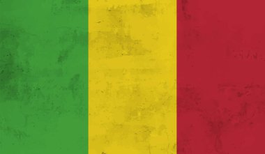 Şeffaf bir arkaplanda Gine 'nin Grunge tarzı bayrağı