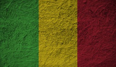 Şeffaf bir arkaplanda Gine 'nin Grunge tarzı bayrağı